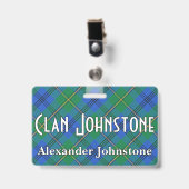 Snappy Clan Johnstone Johnston Tartan Badge (Voorzijde met clip)