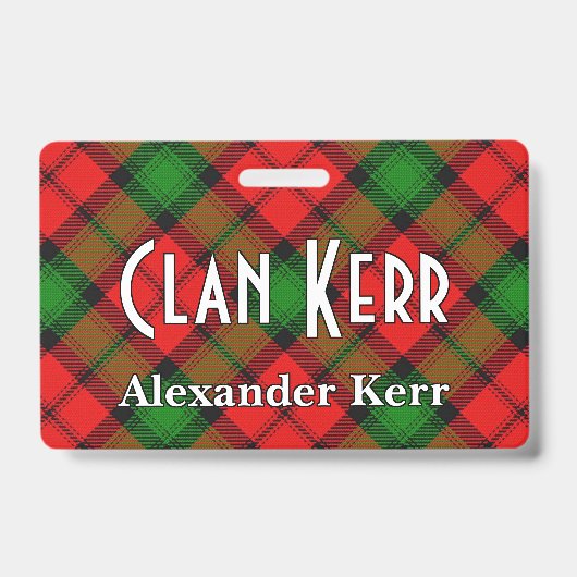 Snappy Clan Kerr Tartan Badge (Voorzijde)