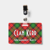 Snappy Clan Kerr Tartan Badge (Voorzijde met clip)