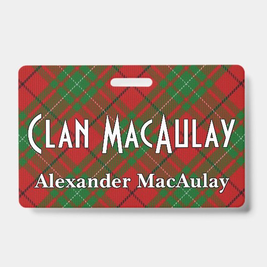 Snappy Clan MacAulay Tartan Badge (Voorzijde)