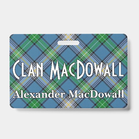 Snappy Clan MacDowall Tartan Badge (Voorzijde)