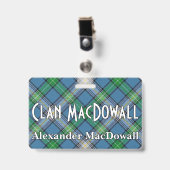 Snappy Clan MacDowall Tartan Badge (Voorzijde met clip)