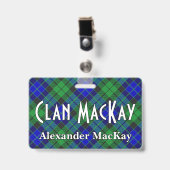 Snappy Clan MacKay Tartan Badge (Voorzijde met clip)