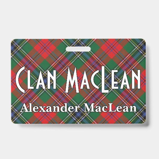 Snappy Clan MacLean Red Tartan Badge (Voorkant)