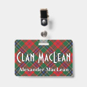 Snappy Clan MacLean Red Tartan Badge (Voorkant met clip)