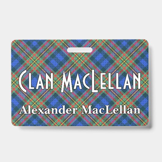 Snappy Clan MacLellan Tartan Badge (Voorzijde)
