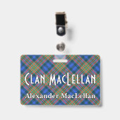 Snappy Clan MacLellan Tartan Badge (Voorzijde met clip)