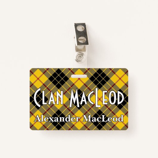 Snappy Clan MacLeod van Lewis Tartan Badge (Voorkant met clip)