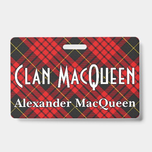 Snappy Clan MacQueen Tartan Badge (Voorzijde)