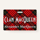 Snappy Clan MacQueen Tartan Badge (Voorkant)