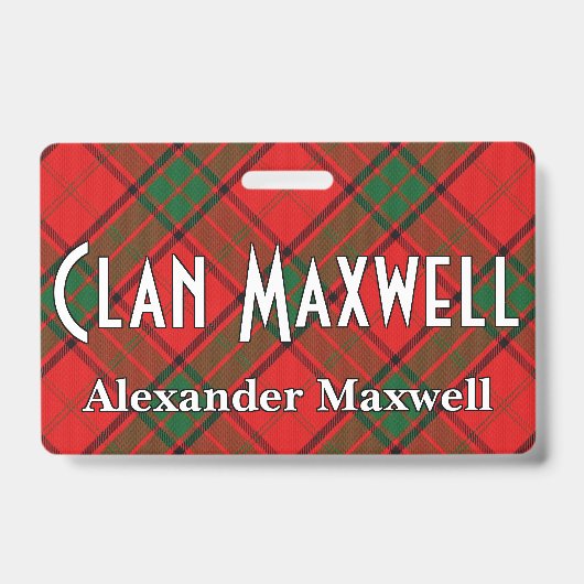 Snappy Clan Maxwell Tartan Badge (Voorzijde)