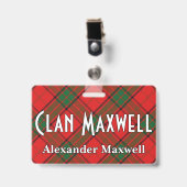 Snappy Clan Maxwell Tartan Badge (Voorzijde met clip)