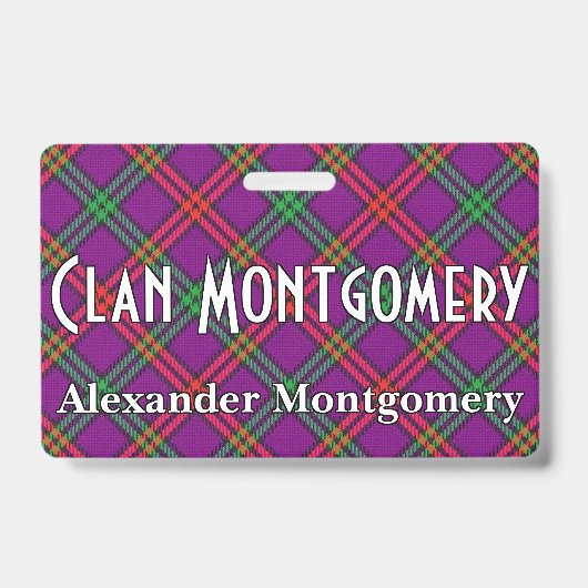 Snappy Clan Montgomery Tartan Badge (Voorzijde)