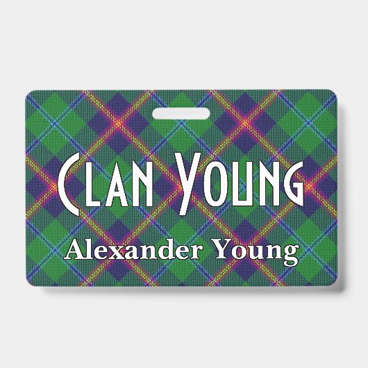 Snappy Clan Young Tartan Badge (Voorzijde)