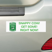 SNAPPY COW KAN, SNAPPY COW!KRIJG NU WAT!NU! BUMPERSTICKER (Op auto)