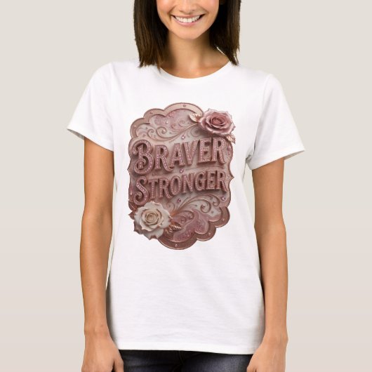 Snappy Gold BRAVER STRONGER T-shirt (Voorkant)