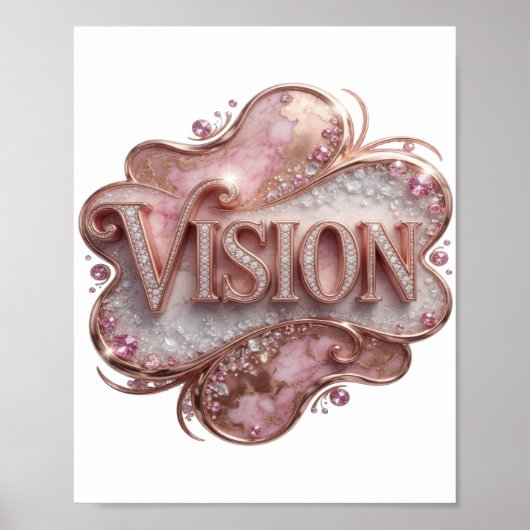 Snappy Gold VISION 3D Tekst Kunst Poster (Voorkant)
