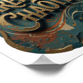 Snappy Gold ZORGvuldig CHAOTISCHE 3D-tekst kunst v Poster (Hoek)