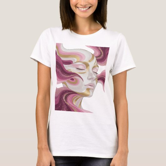 Snappy Goud ABSTRACTE KUNST Design T-shirt (Voorkant)