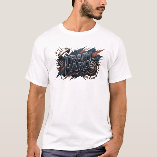 Snappy Navy TRAIN HARD T-shirt (Voorkant)