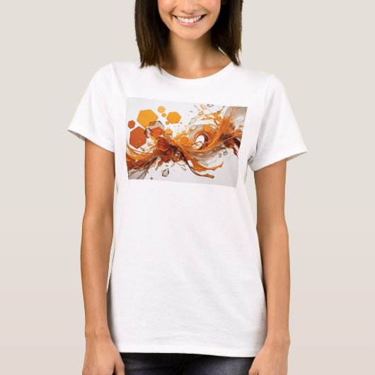 Snappy Orange ABSTRACTE KUNST Design T-shirt (Voorkant)