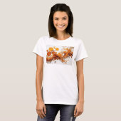 Snappy Orange ABSTRACTE KUNST Design T-shirt (Voorkant volledig)