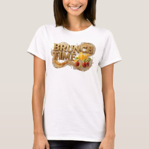 Snappy Orange BRUNCH TIME Artistiek Motief T-shirt