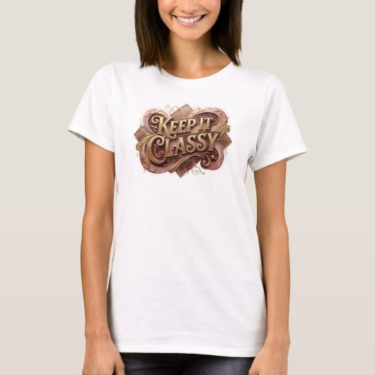 Snappy Orange KEEP IT CLASSY Draagbare Kunst T-shirt (Voorkant)