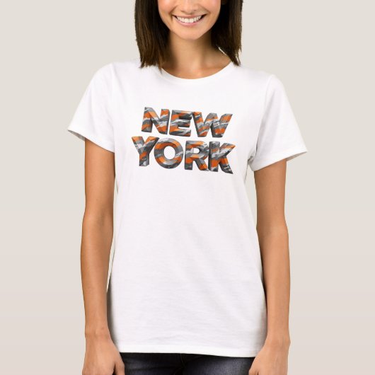 Snappy Orange NEW YORK Custom T-shirt (Voorkant)