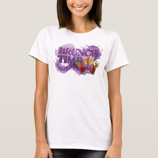 Snappy Paarse BRUNCH TIME Statement T-shirt (Voorkant)