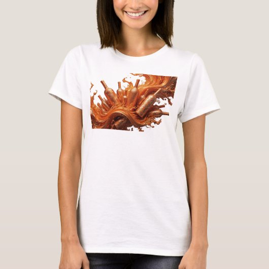 Snappy Red ABSTRACT ART Statement T-shirt (Voorkant)