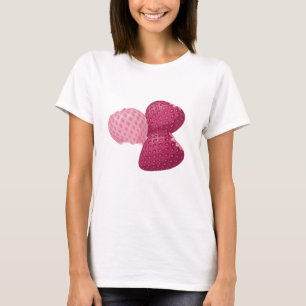 Snappy Roze AARDBEI HARTEN Citaat Design T-shirt
