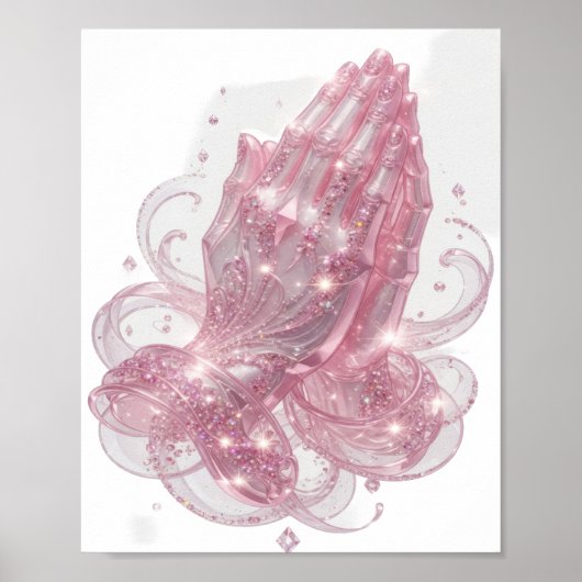 Snappy Roze BIDVORMIGE HANDEN Poster (Voorkant)