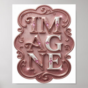 Snappy Roze IMAGINE Citaat Design Poster