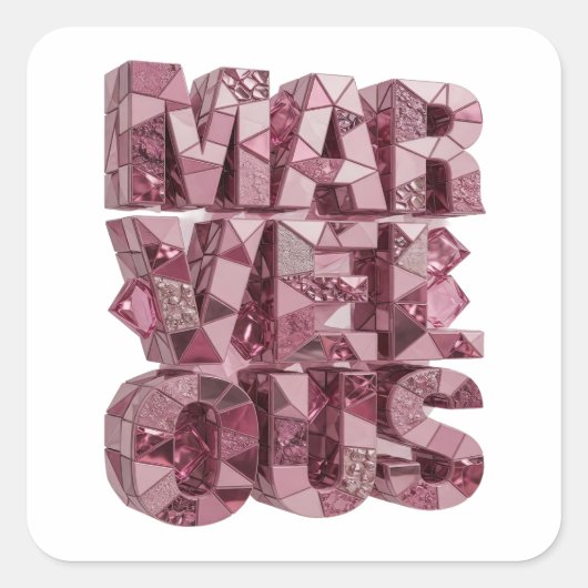 Snappy Roze MARVELOUS Sticker Motief (Voorkant)