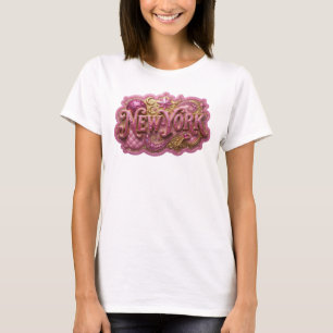 Snappy Roze NEW YORK Citat Shirt