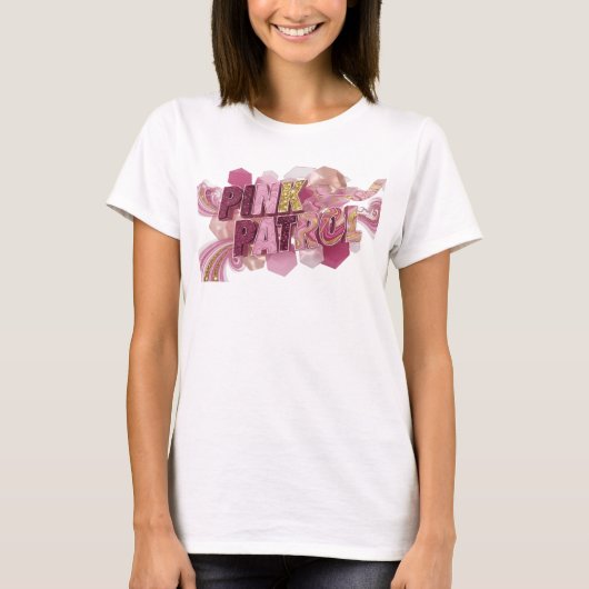 Snappy Roze PINK PATROL Statement T-shirt (Voorkant)