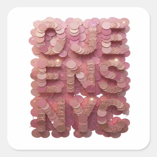 Snappy Roze QUEENS NYC Vierkante Sticker (Voorkant)
