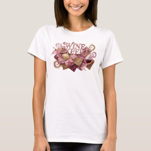 Snappy Roze WIJN EXPERT Maatwerk T-shirt (Voorkant)