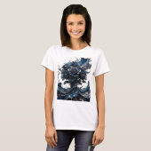 Snappy Silver ABSTRACT ART Statement T-shirt (Voorkant volledig)