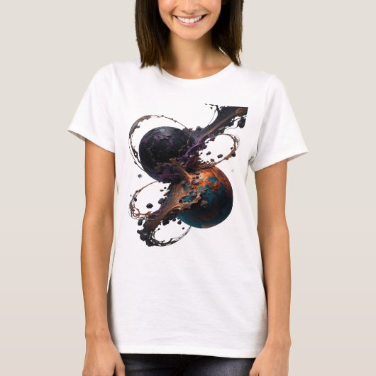 Snappy Silver ABSTRACTE KUNST Custom T-shirt v2 (Voorkant)