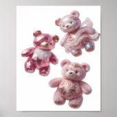 Snappy Silver DRIE ROZE TEDDYBEREN Design Poster (Voorkant)