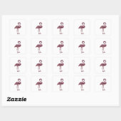 Snappy Silver FLAMINGO Decal Ontwerp Vierkante Sticker (Vel)
