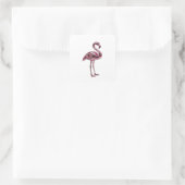 Snappy Silver FLAMINGO Decal Ontwerp Vierkante Sticker (Tas)