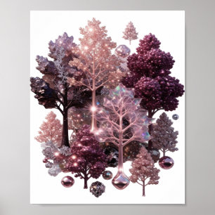 Snappy Silver GLOEIEND BOMEN Poster