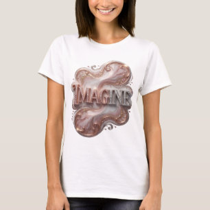 Snappy Silver IMAGINE Tekst Ontwerp T-shirt