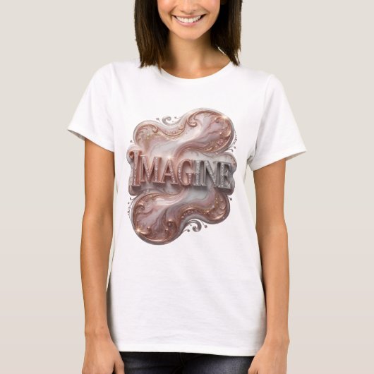 Snappy Silver IMAGINE Tekst Ontwerp T-shirt (Voorkant)