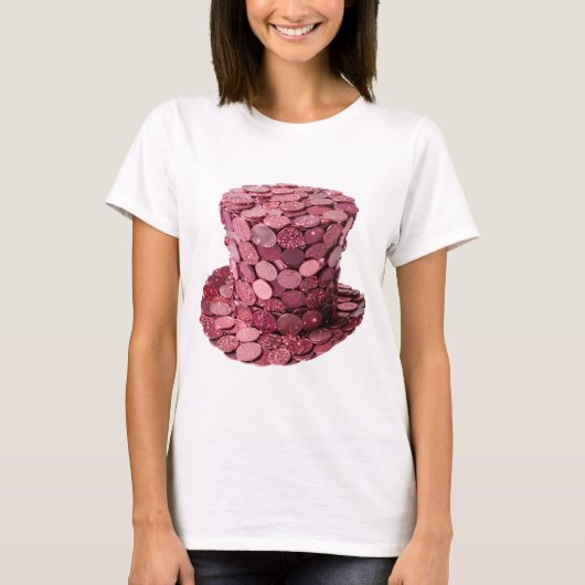 Snappy Silver PINK COIN HAT 3D-tekstkunst T-shirt (Voorkant)