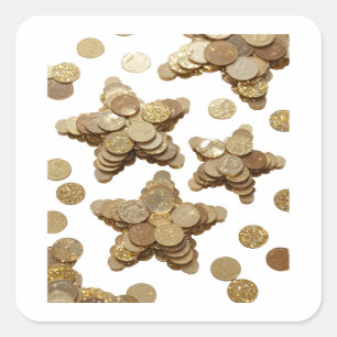 Snappy Silver STERREN BALLEN VORMEN ZIJN NIET Stic Vierkante Sticker