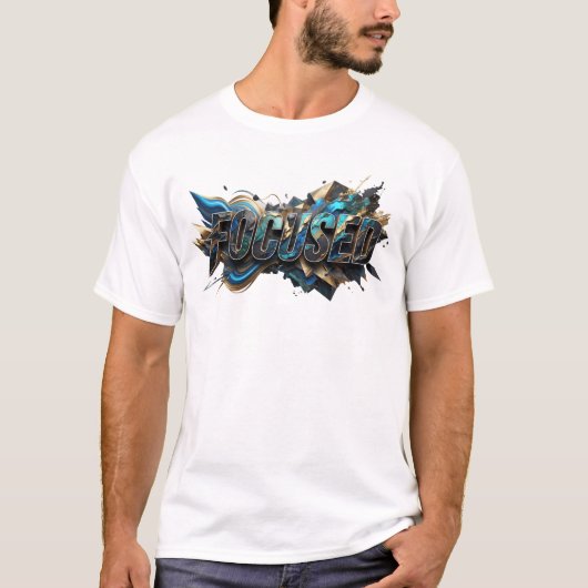 Snappy Teal FOCUSED Draagbare Kunst T-shirt (Voorkant)